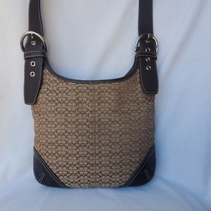 Coach Brown Monogram Crossbody/Silver Hardware